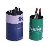 Custom Designs Oil Drum Pen Holder Round Barrel Shape Pencil Holder Metal  Tin Can