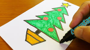 Very Easy How To Draw A Christmas Tree Easy And Cute Art On Paper