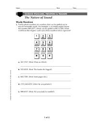Science worksheets and online activities. The Nature Of Sound Worksheet For 6th 8th Grade Lesson Planet