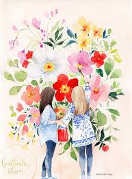Best Friends Art Sisters Art Etsy Sisters Art Art Painting Of Girl