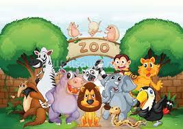Animal Zoo Wallpaper Mural Wallsauce Us Cartoon Zoo Animals Zoo Animals Zoo