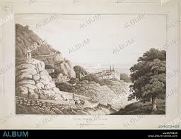 WILLIAM BRADFORD y CLARK. Travellers on a meandering walled ...