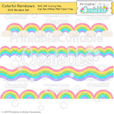 Colorful Rainbow Free Svg Borders Set For Cricut Silhouette