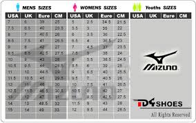 Mizuno Size Chart Women Www Studiozanolla Com