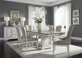 Damask dining table cover runner napkins 3 pcs set home decoration wedding party. Abbey Park Trestle Table 7 Piece Dining Set In Antique White Finish By Liberty Furniture 520 Dr 7