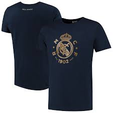 2x world's best club coach: Real Madrid T Shirt Mit Goldenem Wappen Und Logo Navy Herren