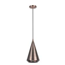 Aspen Creative Corporation 1 Light Antique Copper Mini Pendant With Metal Shade 61085 The Home Depot
