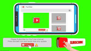 Subscribe Button And Bell Icon Green Screen New Style Youtube Greenscreen Phone Template Youtube