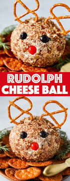 Rudolph Cheese Ball Recipe Recipe Christmas Recipes Appetizers Cheese Ball Recipes Christmas Party Food
