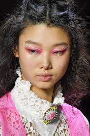 Technicolor Makeup Glitter Accents And More Of The Best Beauty Trends At Nyfw S S 2020 White Eyeliner Beauty Trends Fashion Makeup