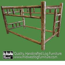 Northern Torched Cedar Log Bunk Bed Twin Amish Log Furniture