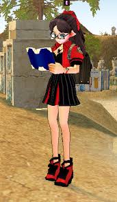 Mabinogi Nexon Fashionogi Royal Academy Casual Uniform F Royal Academy Casual Shoes F Neat Half Ponytail Wig And Gl Mini Dress Fashion Fashion Company