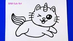 How to draw a spider; How To Draw A Cute Unicorn Cat Step By Step Bobo Cute Art Youtube