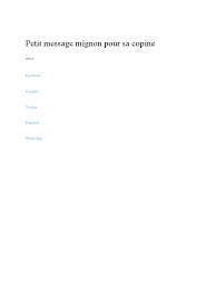 Petit Message Mignon Pour Sa Copine