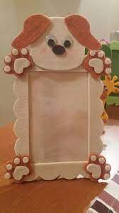 Portafoto Feltro Cagnolino Cornici Artigianali Kids Crafts Creazioni Con Carta