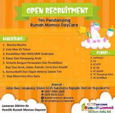 Loker jogja april 2021 di hikaru bakehouse. Lowongan Kerja Dibutuhkan Tim Pendamping Rumah Di Momoo Day Care Sleman Walk In Interview Wawancara Langsung Atmago