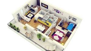 50 inspiring 3d floor plans for your future apartment or house. 2 Bedroom House Plan In 3d Modern 2bhk House Plan Designs