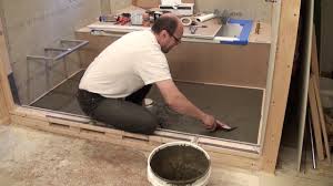 In some cases a mortar bed is a necessity; How To Mortar Shower Pan Hardiebacker On Plywood Floor Bathroom Remodeling Part 16 Youtube