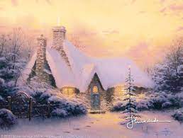 Christmas Tree Cottage Limited Edition Canvas Thomas Kinkade Studios Thomas Kinkade Christmas Thomas Kinkade Paintings Kinkade Paintings