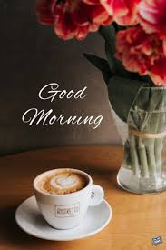 Good Morning Coffee Cup of coffee, tulips and good morning massage. good morning coffee