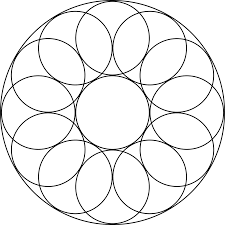 Its interior makes a unicursal path called a triquetra. 12 Overlapping Circles About A Center Circle And Inside A Larger Circle Clipart Etc
