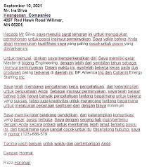 Oleh itu apa yang membezakan adalah penulisan cover letter dan resume anda. Contoh Cover Letter Bahasa Indonesia Untuk Lamaran Kerja Kosngosan