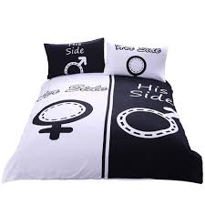 Measure your bed before you buy a comforter if you are unsure of its size. Black White Her Side His Side Bedding Sets Printed Usa Au Queen King Size Single Double Love Couples Duvet Cover Bedclothes From Qiangweiflo 56 74 Dhgate Com