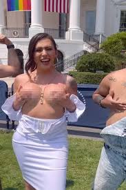 Rose Montoya exposes breasts during White House Pride party after meeting  Biden