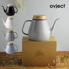 ovject オブジェクト ドリップケトル 1 8l インテリア やかん ケトル おしゃれ ホーロー コーヒー 北欧 ih対応 ポット 細口 ブラック 新築祝い 琺瑯 木蓋 プレゼント ih room 欲しい に出会える ケトル おしゃれ 新築祝い ホーロー