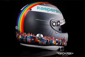 At ferrari, vettel wore a white helmet with the colours of the german flag down the middle. Vettel Evokes Amelia Earhart And Diversity In New Rainbow Helmet For Turkish Gp Wheels