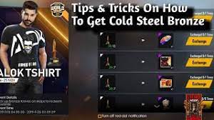 Free fire free gloo wall skin night planter alok t shirt cold. How To Get Cold Steel Bronze Tutorial Free Alok T Shirt Skin Garena Free Fire X Alok Youtube