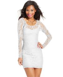 Material Girl Lace Illusion Bodycon Dress Created For Macy S Reviews Dresses Juniors Macy S Lace Bodycon Dress Long Sleeve Lace Bodycon Dress Bachelorette Dress