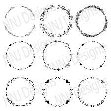 Laurel Wreath Svg Bundle Round Circle Monogram Frame Leaves Etsy In 2021 Heart With Arrow Monogram Frame Circle Monogram