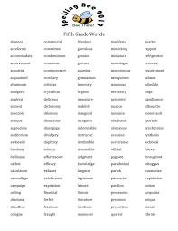 5th Grade Spelling Word List Grade Spelling 4th Grade Spelling Words 5th Grade Spelling Words