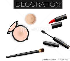 set of vector realistic make up objects