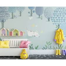 This geometric wall painting makes it to coolest kids room decor ever. Gk Wall Design Cartoon Dog Abstract Forest Textile Kids Wallpaper Wayfair