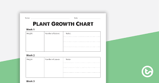 Plant Growth Chart Worksheet Teaching Resource Teach Starter