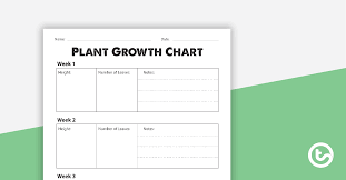 plant growth chart worksheet teaching resource teach starter