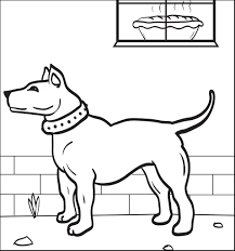 printable coloring page of a dog smelling pie supplyme