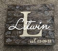 Wedding Guest Book Board And Brush Wooden Sign Wedding Guest Book Sign Wooden Wedding Guest Book Wedding Guest Book Board