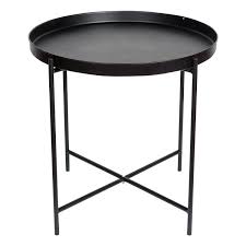 Hollyhome Folding Tray Metal End Table Black Can Be Used As Circle Foldable Side Tables Best Scalloped Console In 2020 Folding Coffee Table Sofa End Tables End Tables