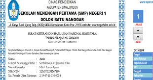 Dengan menginputkan semua data nilai hasil ujian pada menu kolektif maka anda sudah bisa mencetak skhus berdasarkan nama siswa. Aplikasi Cetak Skhun Sementara Untuk Smp Kurikulum 2013 Format Excel Operatorsekolahdbn Com Informasi Pendidikan Indonesia