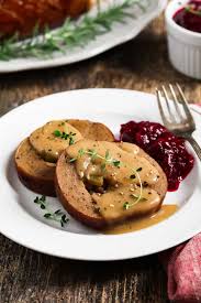 Meatless, nut free, dairy free. Vegan Holiday Roast Tender Juicy Vegan Huggs