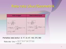 Yaitu akar pangkat n dari produk (x1, x2,x3……….xn). Ukuran Pemusatan Rata Rata Median Modus Oleh Endang Listyani Ppt Download