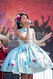 Angela Aguilar Attending The 26th Annual Fiesta Broadway In Los Angeles April 26 2015 Held At The Broadway St Vestidos Mexicanos Vestidos Elegantes Vestidos