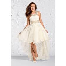 Pour un look craquant, choisissez une robe de cérémonie fille. Robe Fille De Ceremonie Ivoire Et Or Courte Devant Et Longue Derriere