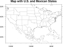 More vector maps of the united states. Ncl Graphics Map Only Plots