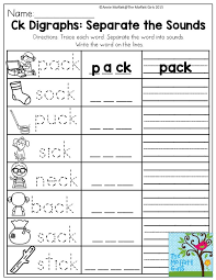 Ck Digraphs Separate The Sounds Fun And Engaging Ways To Help Children Practice Recognizing D Digraph Kindergarten Worksheets Printable Phonics Kindergarten