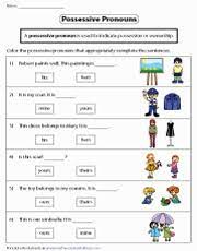 Noun is taught in english grammar for grade 1. Possessive Pronouns Worksheets
