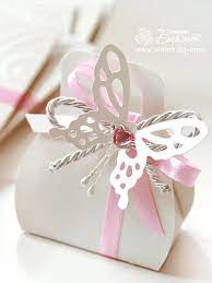 Romantic Butterfly Bomboniere Pink Handmade Wedding Favours Gift Box Template Pink Baby Shower Gifts